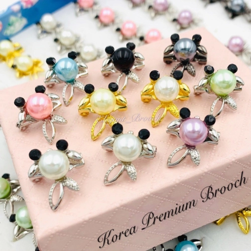 Elegant Brooch 10pcs Korea Premium Pearl Baby Brooch (Gold Fish) Kerongsang Dagu Pin Tudung Muslimah Brooch Pin-D2829