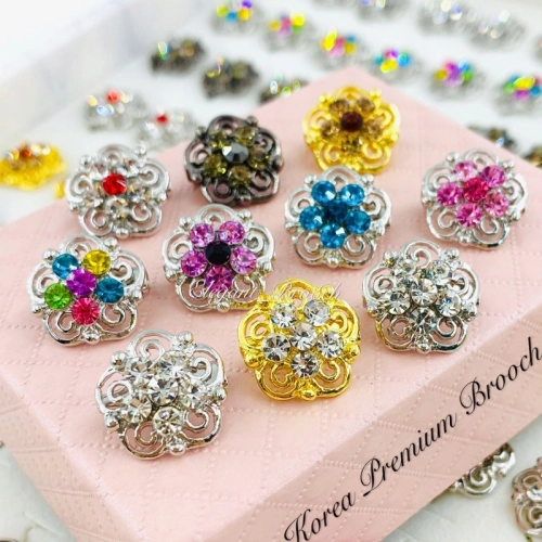 Elegant Brooch 10pcs Korea Premium Baby Brooch  Kerongsang Pin Dagu Bunga Muslimah Brooch Pin Brooch Dagu- D2667