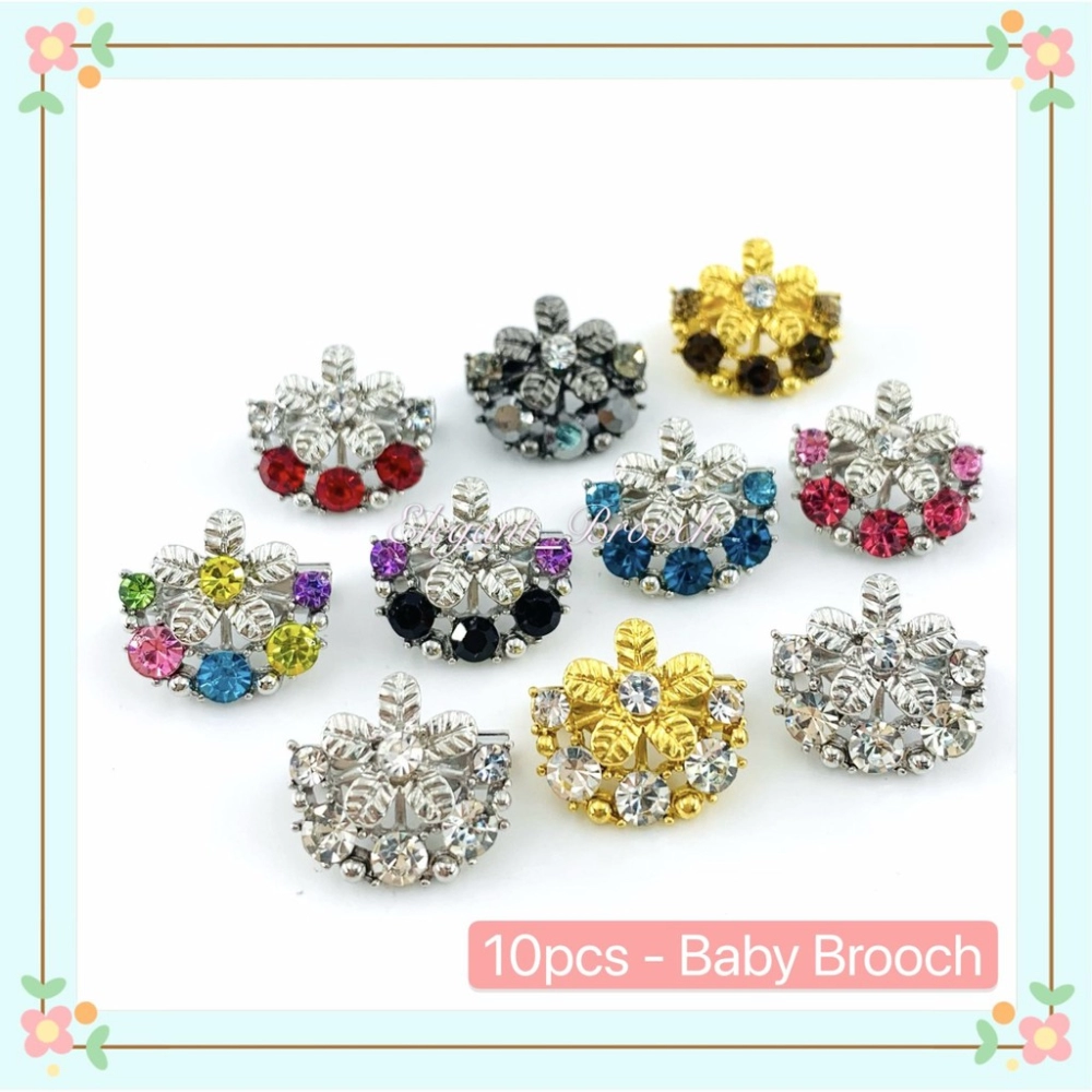 Elegant Brooch 10pcs Korea Premium Baby Brooch Kerongsang Pin Dagu Brooch Pin Muslimah Brooch Dagu - D2679