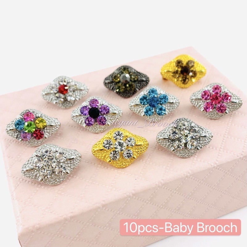 Elegant Brooch 10pcs Korea Premium Baby Brooch Kerongsang Pin Dagu Brooch Pin Muslimah Brooch Dagu-D2711