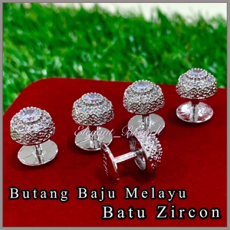 Elegant Brooch Eksklusif Butang Baju Melayu Nikah Batu Zircon Button Malay Muslimin Butang Baju Lelaki - BTCZ04