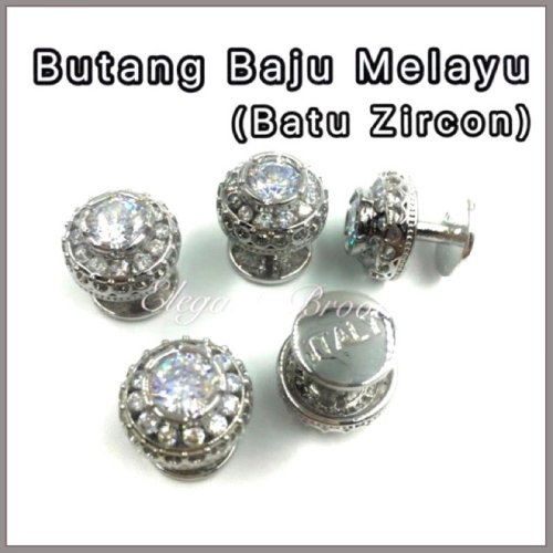 Elegant Brooch EXCLUSIVE Butang Baju Melayu Nikah Batu Zircon Button Malay Muslimin Butang Baju Lelaki Butang Kurta(A03)