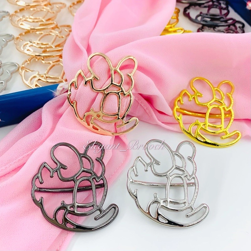 Elegant Brooch HIJAB RING Kerongsang Cincin  Mickey Mouse@Donald Duck Ring Tudung Muslimah Scarf Buckle