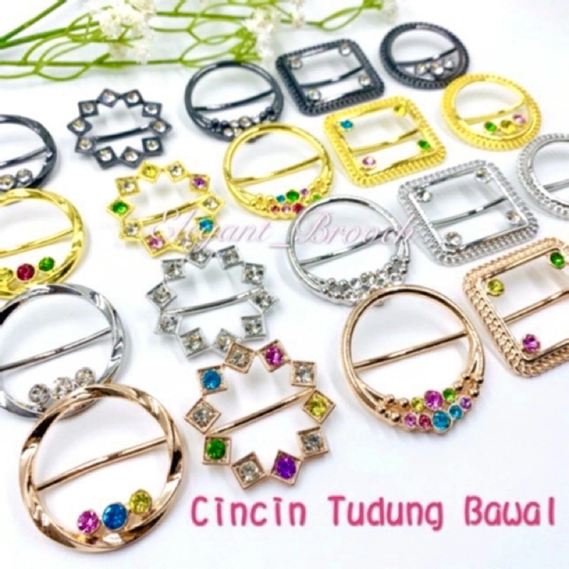 Elegant Brooch Korea Cincin Tudung Bawal Ring Tudung Scarf Buckle Ring Brooch Ring Bawal Muslimah Hijab