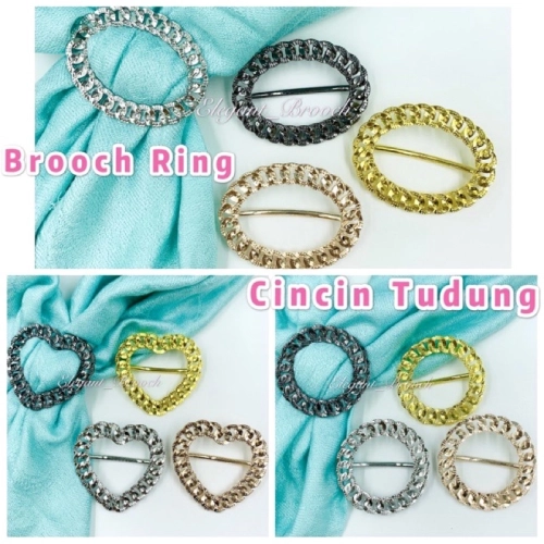 Elegant Brooch Korea Cincin Tudung Bawal Muslimah Scarf Buckle Ring Tudung Ring Hijab Brooch Ring (3 pilihan)