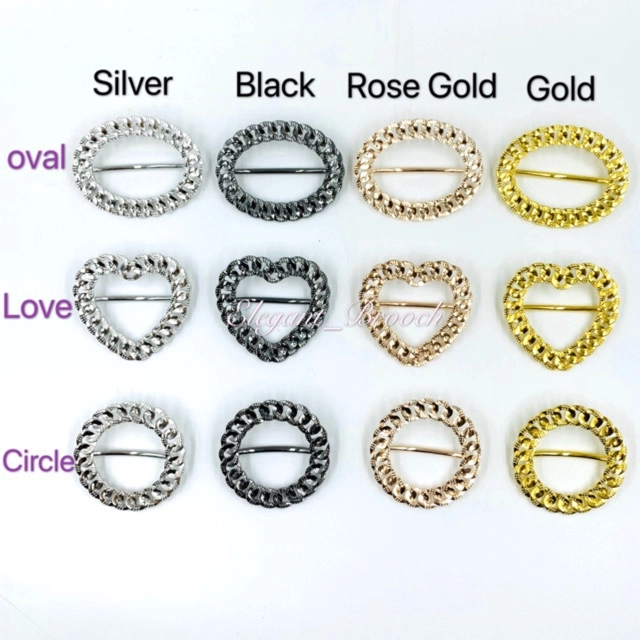 Elegant Brooch Korea Cincin Tudung Bawal Muslimah Scarf Buckle Ring Tudung Ring Hijab Brooch Ring (3 pilihan)