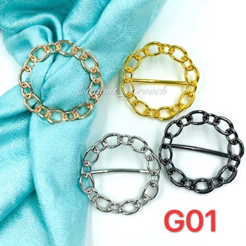 Elegant Brooch Korea Cincin Tudung Bawal Ring Tudung Scarf Buckle Muslimah Brooch Ring Tudung Bawal G01