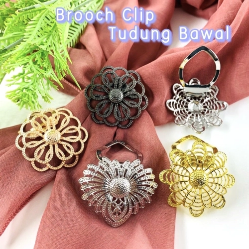 Elegant Brooch Klip Tudung Bawal Tanpa Batu Muslimah Scarf Buckle Clip Ring Tudung Hijab(11 Pilihan) K2903