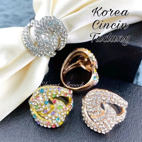 Elegant Brooch Korea Cincin Tudung Bawal Brooch Ring Scarf Ring Tudung Scarf Buckle Muslimah Ring Brooch -R2809