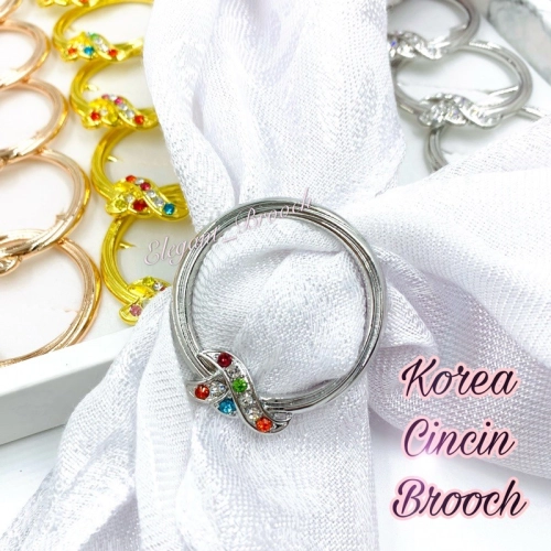 Elegant Brooch Korea Cincin Tudung Bawal Ring Tudung Ring Brooch Ring Muslimah Scarf Ring -G734