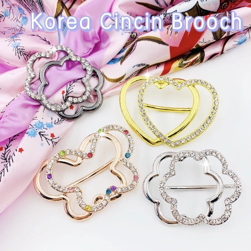 Elegant Brooch Korea Cincin Tudung Bawal Muslimah Ring Tudung Scarf Buckle Hijab Ring G2908