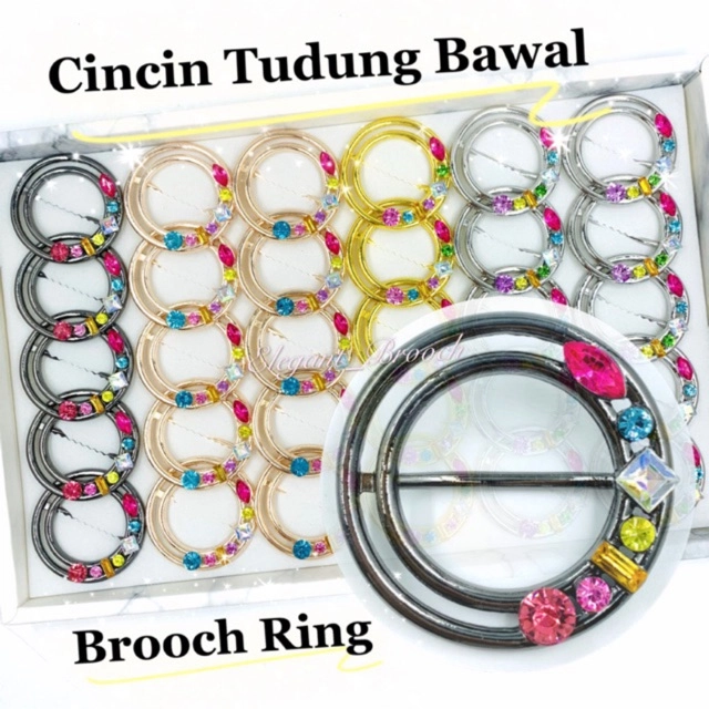 Elegant Brooch Korea Cincin Tudung Bawal Ring Tudung Scarf Buckle Ring Brooch Ring Muslimah Scarf Ring (G402)