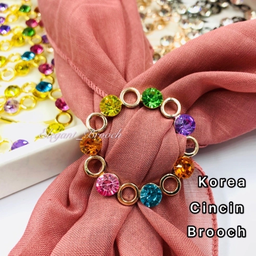 Elegant Brooch Korea Cincin Tudung Bawal Ring Tudung Scarf Buckle Muslimah Brooch Ring Hijab Scarf Ring (G741)