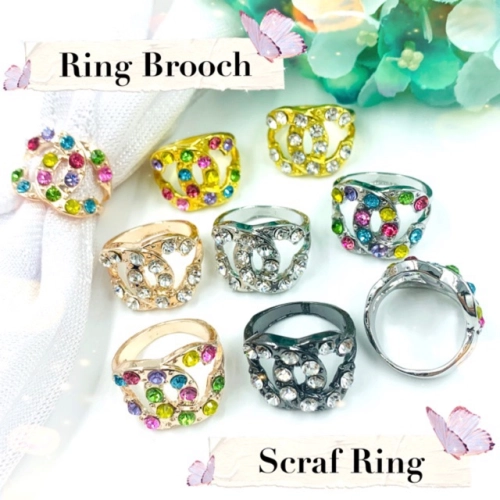 Elegant Brooch Korea Cincin Tudung Bawal Ring Brooch Scarf Ring Tudung Scarf Buckle Muslimah Ring Brooch (R57)