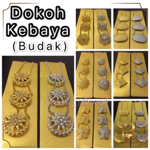 Elegant Brooch Traditional Kerongsang Dokoh Kebaya Berantai BUDAK Brooch Kebaya Juntai Muslimah