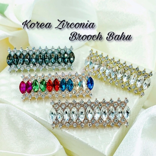 Elegant Brooch 2pcs [FREE BOX] Korea Zirconia Brooch Bahu Kerongsang Bahu Kiri Kanan Brooch Pin-B706