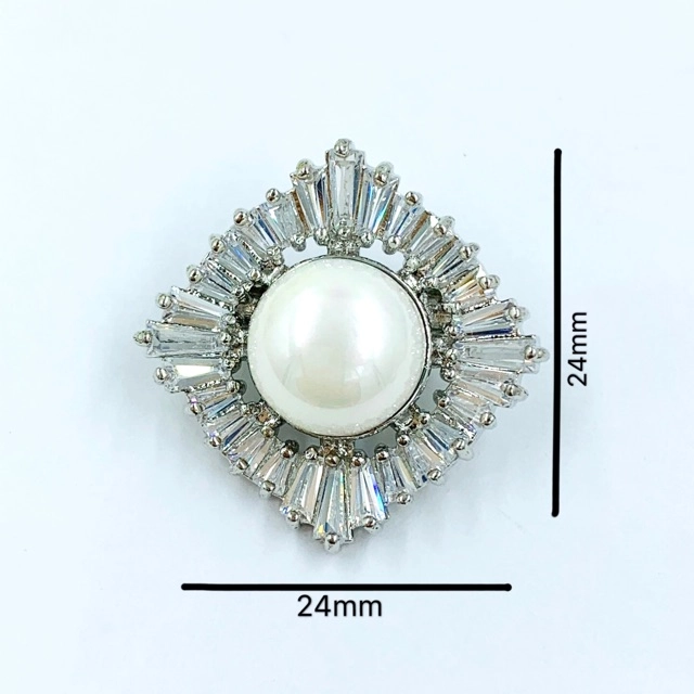 Elegant Brooch 2 pcs[FREE BOX] Premium Brooch Pearl & Zircon Kerongsang Bahu Hijab Brooch Bahu Muslimah Brooch Pin-CZ299