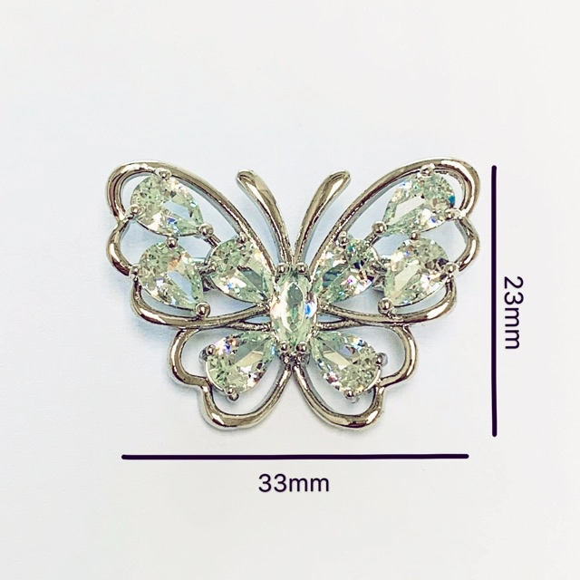 Elegant Brooch 1pc [FREE BOX] Elegant Crystal Zircon Brooch Bahu Butterfly Keronsang Bahu Muslimah Brooch Pin-CZ237