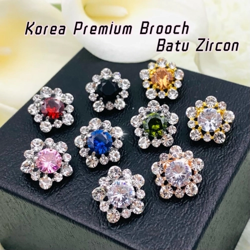 Elegant Brooch 1pc Korea Premium Brooch Batu Zircon Kerongsang Tudung Brooch Pin Tudung Muslimah Kerongsang Murah- CZ754