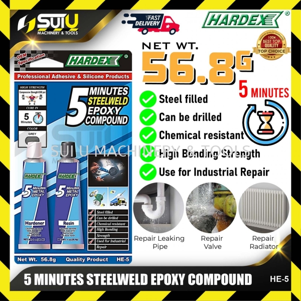 HARDEX HE-5 / HE5 5 minutes Steelweld Epoxy Compound 56.8G Glue Accessories Kuala Lumpur (KL), Malaysia, Selangor, Setapak Supplier, Suppliers, Supply, Supplies | Sui U Machinery & Tools (M) Sdn Bhd