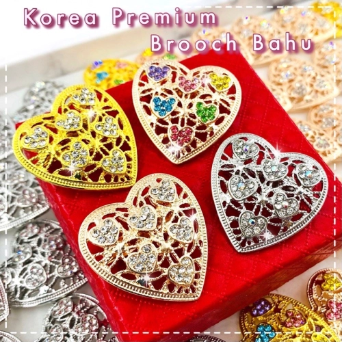 Elegant Brooch 2pcs [FREE BOX] Korea Premium Brooch Bahu LOVE  Kerongsang Pin Tudung Muslimah Brooch Pin-B2845