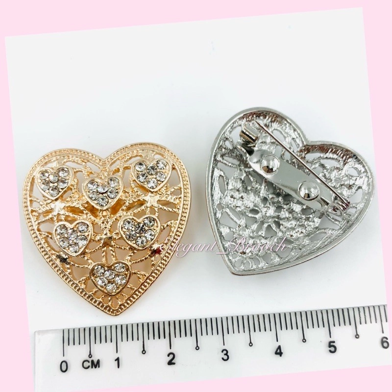 Elegant Brooch 2pcs [FREE BOX] Korea Premium Brooch Bahu LOVE  Kerongsang Pin Tudung Muslimah Brooch Pin-B2845