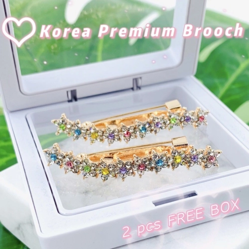 Elegant Brooch 2pcs[FREE BOX] Korea Premium Brooch Kerongsang Hijab Pin Bahu Keronsang Bahu Brooch Bahu-B2919