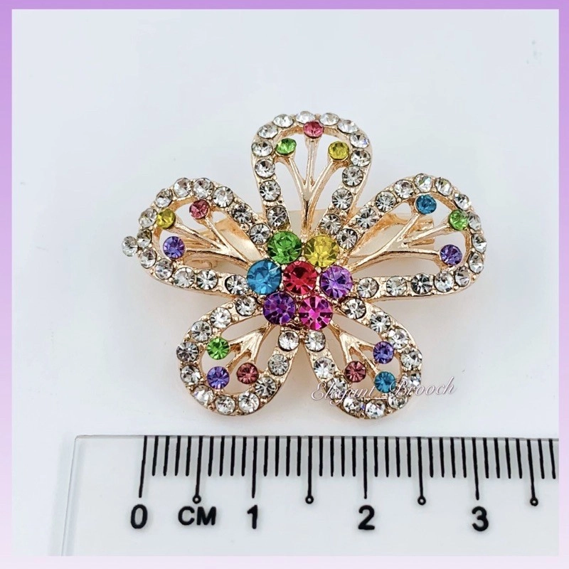 Elegant Brooch 2pcs Korea Premium Brooch Flower Kerongsang Pin Bahu Brooch Bahu Muslimah Keronsang Bahu-B2840