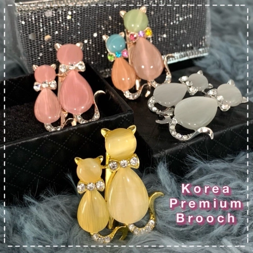 Elegant Brooch Korea Premium Brooch Cat’s Eye Stone Kerongsang Pin Bahu Keronsang Bahu Hijab Brooch Bahu- B2852