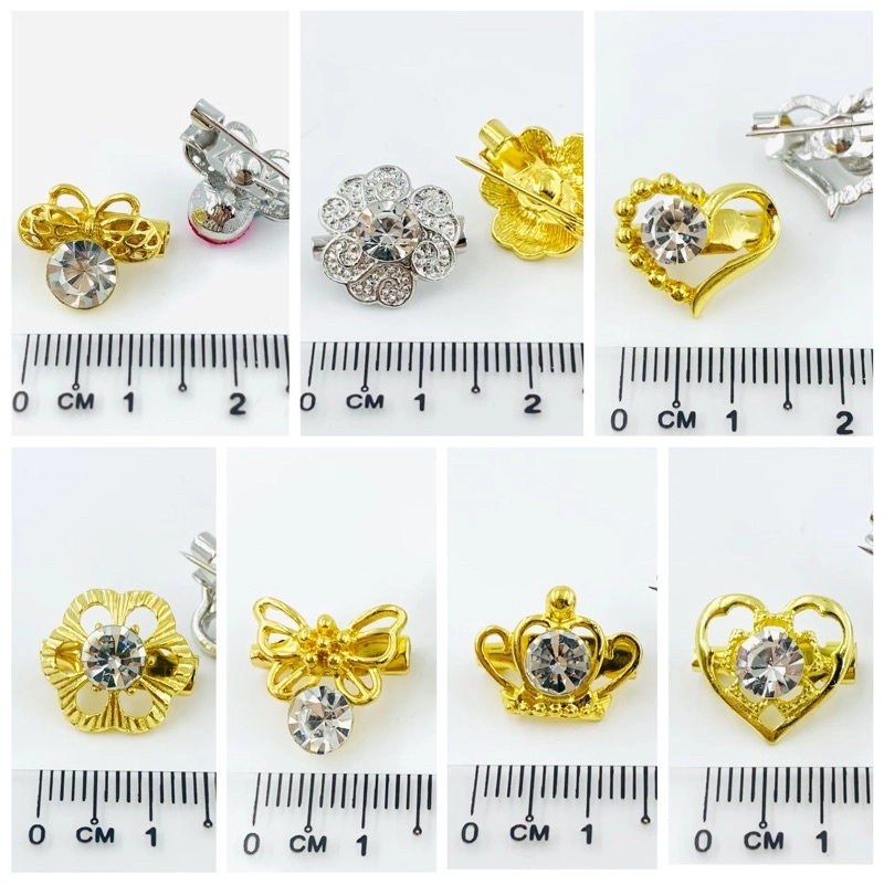 Elegant Brooch 10pcs Single Diamond Korea Premium Brooch(with Wholesale Price)Kerongsang Tudung Pin Tudung Hijab Pin