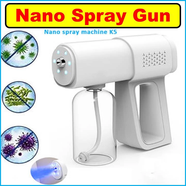 （喷雾枪）K5 Nano Spray Machine Blue Light Disinfection Sprayer Rechargeable Atomization Disinfection Sprayer 380ml