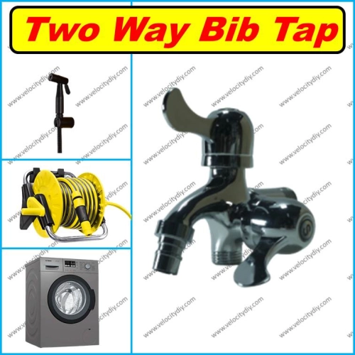 （双用墙出龙头）Two Way Chrome Bib Tap Bidet Water Heater Washing Machine Shower