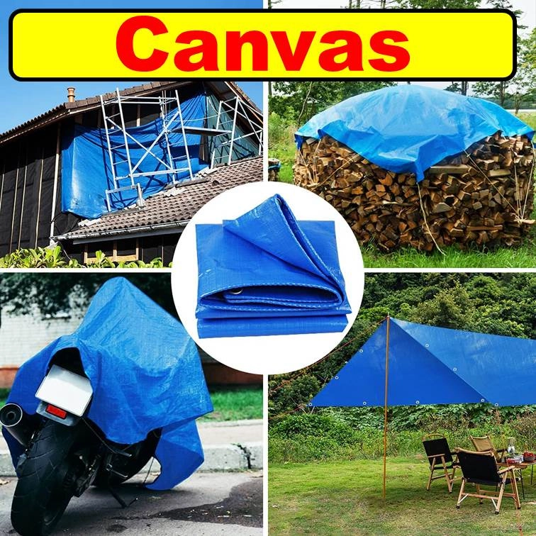 （帆布帐篷）Heavy Duty Waterproof Tarpaulin Canvas for Outdoor Shelter Roof Cover Garden Shade Camping Ground Sheet