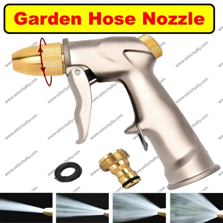 （铜射水枪）Metal Garden Hose Nozzle Heavy Duty Spray Gun Metal Sprayer Brass for Car Washing Plants Watering Pets