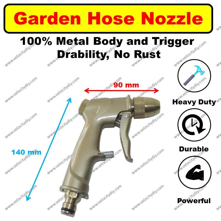 （铜射水枪）Metal Garden Hose Nozzle Heavy Duty Spray Gun Metal Sprayer Brass for Car Washing Plants Watering Pets