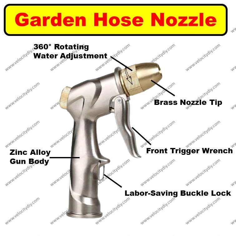 （铜射水枪）Metal Garden Hose Nozzle Heavy Duty Spray Gun Metal Sprayer Brass for Car Washing Plants Watering Pets