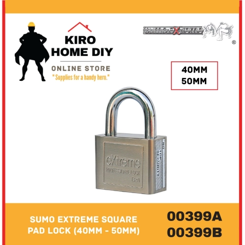 SUMO EXTREME Square Pad Lock (40mm/ 50mm) - 00399A & 00399B