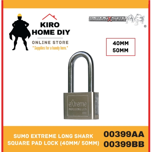 SUMO EXTREME Long Shark Square Pad Lock (40mm/ 50mm)- 00399AA & 00399BB
