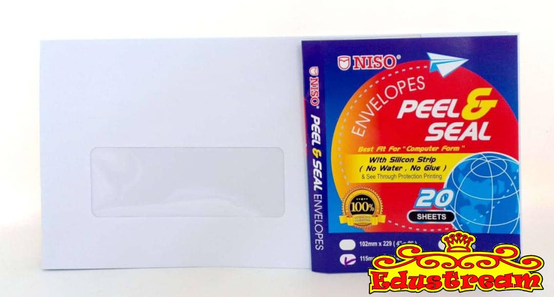 NISO ENVELOPES WHITE+WINDOW PEEL & SEAL 20 SHEET