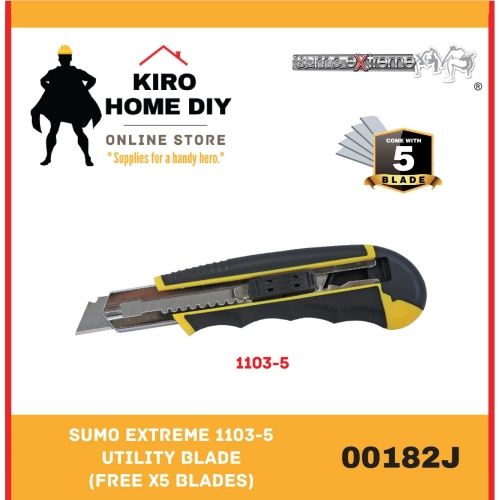 SUMO EXTREME 1103-5 Utility Blade/ Utility Knife (Free x5 Replacement Blades) - 00182J