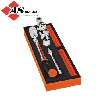 SNAP-ON 6 pc 3/8" Drive Spark Plug Soft Grip General Service Foam Set (Orange) / Model: 206SPRK02FO