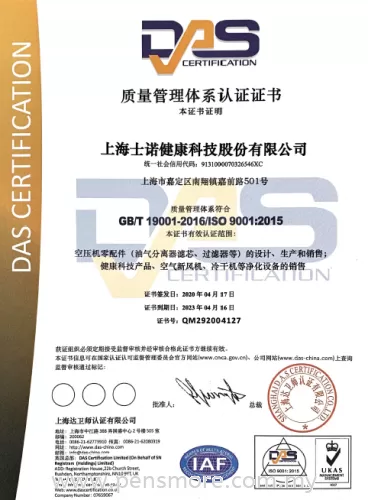 Quality Management System Certificate