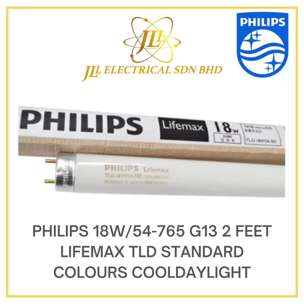 PHILIPS TL-D LIFEMAX STANDARD COLOURS 18W/54-765 G13 2FT T8 FLUORESCENT TUBE 928048008601