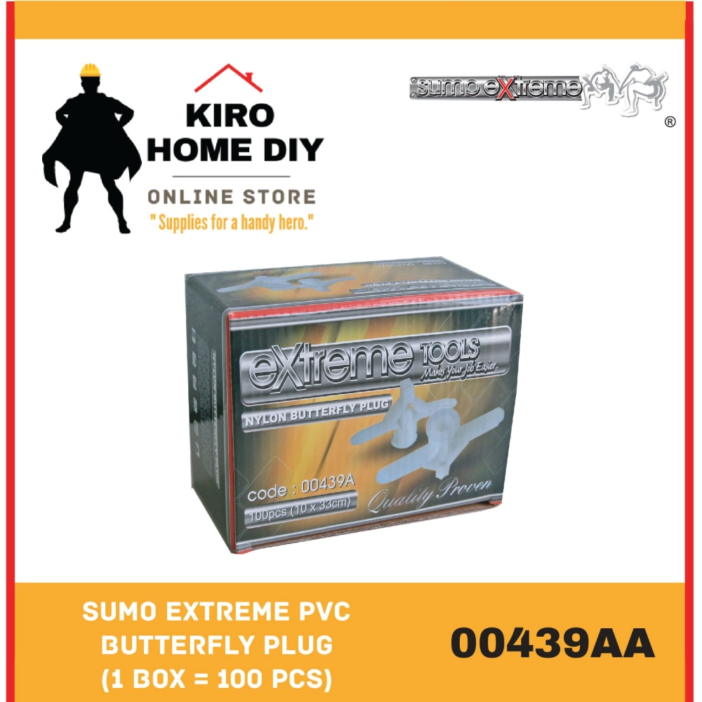 SUMO EXTREME PVC Butterfly Wall Plug/ Drywall Anchors (1 Box = 100 PCS) - 00439AA