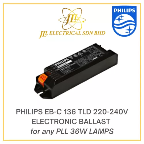 PHILIPS EB-C 136 TLD 220-240V 50/60Hz ELECTRONIC BALLAST 913713199215 for PLL 36W LAMPS