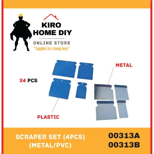 Scraper Set (4PCS) (Metal/PVC) - 00313A/ 00313B