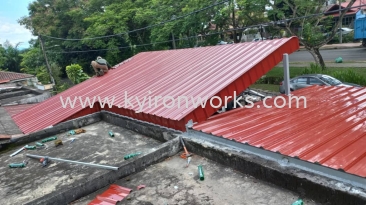 Installation Mild Steel Metal Deck Awning at Kepong(Metal Awning)