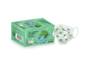 Durio 546K Pokmon 4 Ply Surgical Face Mask - Bulbasaur 