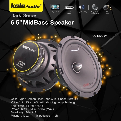 【Free USB Pendrive】 Kole Audio 6.5” MidBass Speaker KA-D65BM