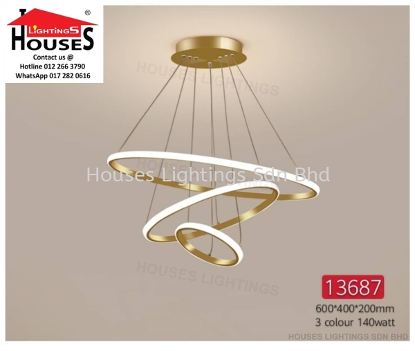 HANGING 13687-3 GD 3C 140W Indoor Pendant Light  Pendant Light Selangor, Malaysia, Kuala Lumpur (KL), Puchong Supplier, Suppliers, Supply, Supplies | Houses Lightings Sdn Bhd